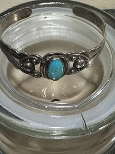 Brazalete Vintage Turquesa Esterlina Firmado Esterlina - Imagen 1 de 6