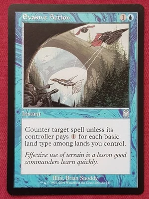 Magic The Gathering APOCALYPSE EVASIVE ACTION blue card MTG - Image 1 of 2