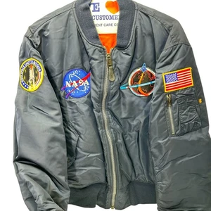 Alpha Industries NASA Flight MA-1 Bomber Jacket Mens XL Space Shuttle Mission - Picture 1 of 15