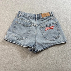 Budweiser PacSun Shorts Womens 26 Blue Denim High Rise Booty 2" Button Fly Y2K - Picture 1 of 11