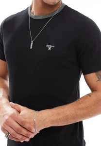 Barbour International T-shirt Men's Small Logo Marlton Black Size 2XL - Picture 1 of 4