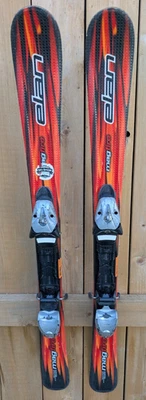 Grandes esquís de nieve alpinos ELAN medidas 43" largo 110 cm acabado FUEGO Foto 1 de 4