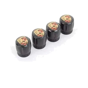 Stylish Black & Gold Aluminum Valve Caps - Perfect for Passenger Vehicles - Picture 1 of 4