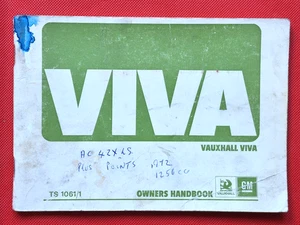 1971-72 VAUXHALL VIVA HC Owners Handbook Manual - 1256, 1800, 2300, DL, SL - Picture 1 of 6