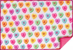 Kitchen Microfiber Drying Mat (14"x21") VALENTINE'S DAY, LOVE CANDY HEARTS, Ritz - Picture 1 of 11