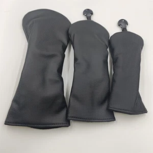 Premium Black PU Golf Wood Headcover for Driver Fairway Wood Hybrid 135H Select - Picture 1 of 4