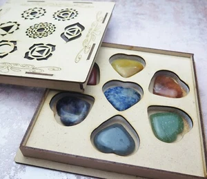 Chakra Crystal Heart Stones Metaphysical Reiki Healing Balancing Self Care Kit - Picture 1 of 3