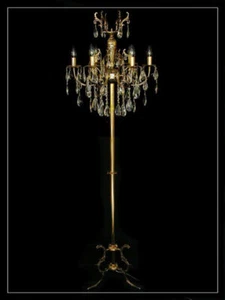 Lámpara de pie de cristal Art Nouveau araña diseño pesado en colores dorados - Imagen 1 de 3