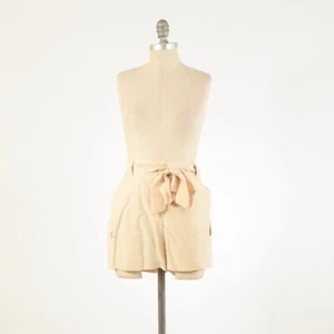 Talbots Shorts 6 beige gewaschene Seide hoch geschnittene elegante Cargoshorts zum Binden an der Taille - Bild 1 von 7
