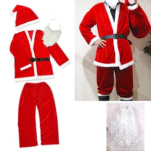 Traje Disfraz Papá Noel Y Barba Cosplay Santa Claus Navidad Traje SANTC06 - Imagen 1 de 4