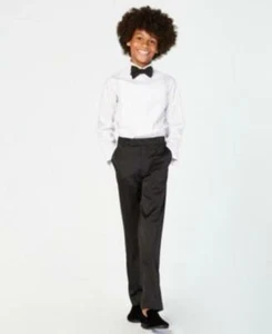 Calvin Klein Boy Black Satin Suit Formal Pants Sz 20 $59.50 TINI {&} - Picture 1 of 2