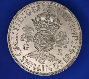 1941 Jorge VI 50% plata dos chelines moneda de 2/- [26678] - Imagen 1 de 2