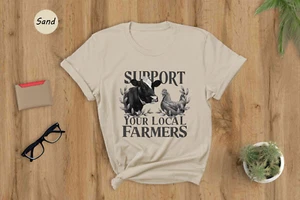 Vintage Farming Shirt, Support Your Local Farmers Shirt, Rustic Farm Fresh Shirt - Picture 1 of 7