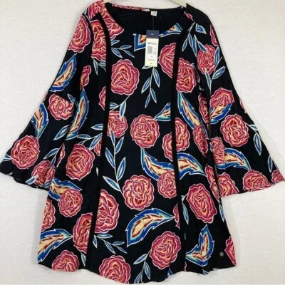 Nuevo Vestido Roxy Floral Ultra Suave Manga Acampanada Talla Mediana Foto 1 de 4