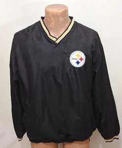 Pittsburgh Steelers M Fútbol NFL Negro Forrado Pullover Chaqueta Rompevientos - Imagen 1 de 4