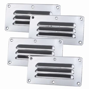 4x Stainless Steel 5" Boat Louvered Vent Air Grill Cover Louver Ventilation - Imagen 1 de 5