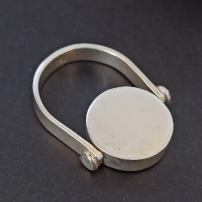 Anillo de Plata Giratorio Reversible Modernista Minimalista Artesano 10.25 925 Negrita De Colección Foto 1 de 4