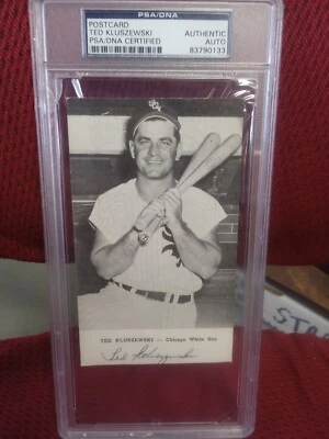 TED KLUSZEWSKI Authentic Autograph Chicago White Sox Post Card  PSA DNA  - Image 1 of 4