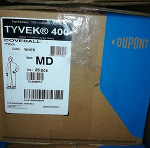 25 Stück DuPont Tyvek Overall mit Kapuze und Stiefeln, TY122S, Größe M - Bild 1 von 4
