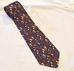 Countess Mara Premium Corporate image Neck Tie Floral Geometric 56.5x3.50 Brown - Picture 1 of 8