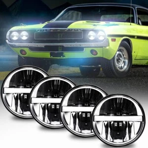 4PCS 5.75" 5-3/4 LED Headlights Hi-Lo Beam Halo DRL For Chevy Chevelle 1964-1970 - Picture 1 of 9