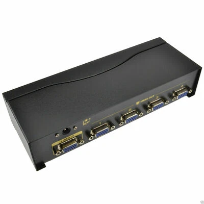 Svga VGA 4 Port Splitter Von 1 Gerät Zu 4 Monitoren/Displays bis Zu 75m - Bild 1 von 3