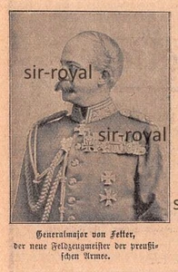 Maggiore Generale von Fetter - Maestro Testiere - 1900 - Registrazione storica ~4x7cm - Foto 1 di 1