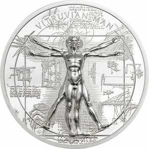 Islas Cook 2021 - rayos X / Hombre de Vitruvio - $5 plata 1 oz - Imagen 1 de 5