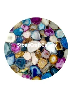 24" Mix Agate Table Top / Mix Agate Coffee Side Table Top Handmade Decor - Picture 1 of 3