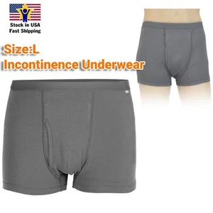 Cotton Breathable Washable Reusable Incontinence Underwear Gray For Men L Size - Picture 1 of 13