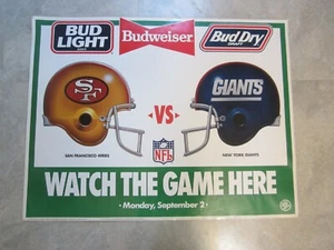 Old Vintage 1991 Monday Night FOOTBALL  San Francisco 49ers vs GIANTS NFL POSTER - Picture 1 of 1