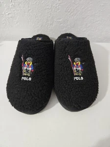 Zapatillas Polo Ralph Lauren Kayleigh Bear Sherpa polar rasguño negras sin cordones talla 7 - Imagen 1 de 7