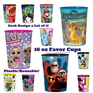 Designware 16oz Party Cups ❤️ Lot of Four ❤️ Plastic Favor Stadium Keepsake Cup - Picture 1 of 207