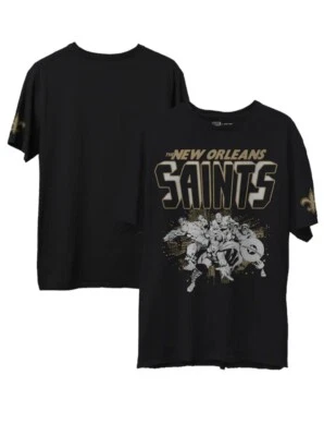 Camiseta de fútbol americano Junk Food Marvel x New Orleans Saints para hombre talla mediana negra Foto 1 de 4