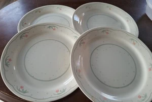 Menge 4 Vintage Corning Corelle ""Calico Rose"" 10 1/4 Zoll Teller - Bild 1 von 7