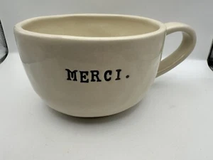 Rare Ray Dunn Vintage French Cappuccino Mug MERCI With Feather Motif By Magenta - Picture 1 of 13