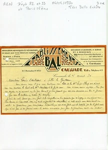 Dépt 82/33/75 - Caussade - Très Belle Entête Secteur Artistique & Décoratif 1930 - Imagen 1 de 1
