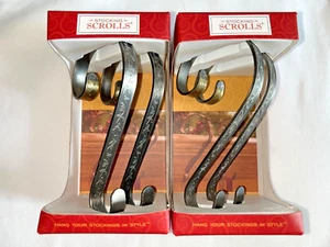 Haute Decor Stocking Scrolls Hanger 4-Pack Holly-Embossed Oil-Rubbed SS0211 NEW - Picture 1 of 6