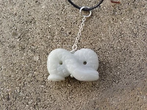 Zodiac chinois, serpent en jade, pendentif  argent, jadéite, signe astrologique - Imagen 1 de 15