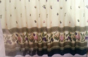 Kitchen Curtains Set: 2 Tiers (60"x36") & Festoon (60"x28") ARABELLA VEGGIES,UBI - Picture 1 of 8