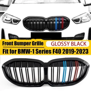 Gloss Black Front Bumper Kidney Grille Grill For BMW 1 Series F40 2019 2020 2021 - Picture 1 of 12