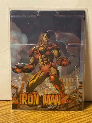 1997 Wizard Magazine Iron Man Marvel Exclusive Chromium Die Cut Promo Card - Image 1 of 2