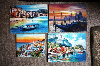 4 Oil paintings seascape orig,signed M.Koziol 2017 - Image 1 of 4