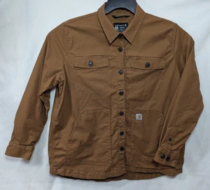 Camicia Carhartt donna XL marrone vestibilità ampia 105049 foderata abbigliamento da lavoro pesante - Foto 1 di 9