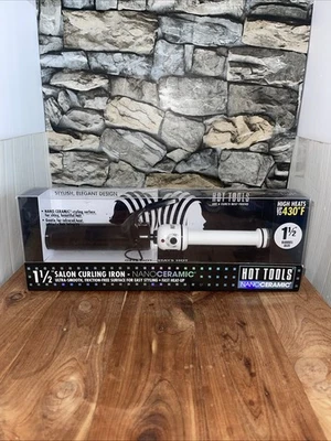 Hot Tools NanoCeramic 1,5" ferro de ondulação para salão de beleza novo na caixa cuidados com os cabelos glamour - Imagem 1 de 4