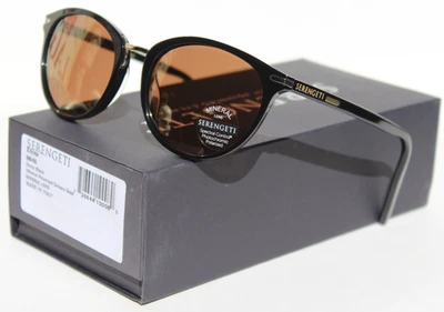 SERENGETI Elyna POLARIZED Sunglasses Shiny Black/Mineral Drivers Gold 8846 RARE - Image 1 of 4