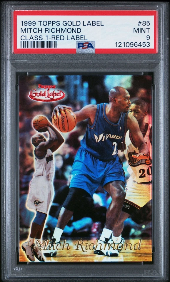 MITCH RICHMOND 1999-00 Topps Etiqueta Dorada Clase 1 Rojo 041/100 PSA 9 Como Nuevo (Pop 1) Foto 1 de 3