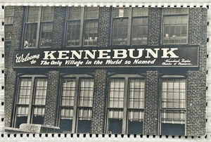 Vintage 1940s RPPC Unused Kennebunk Maine Village Business Factory Building Sign - Picture 1 of 2