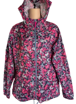 Columbia Windbreaker Jacket M Womens Flash Forward Pnk Gray Blue Digital Print - Image 1 of 4