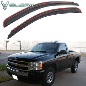 For 07-14 Silverado Sierra 1500 2500 HD Standard Cab In Channel Window Visors - Picture 1 of 8
